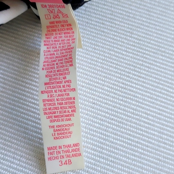 VICTORIA SECRET Bikini Zebra Bandeau Black and White Size 34B - Picture 6 of 8